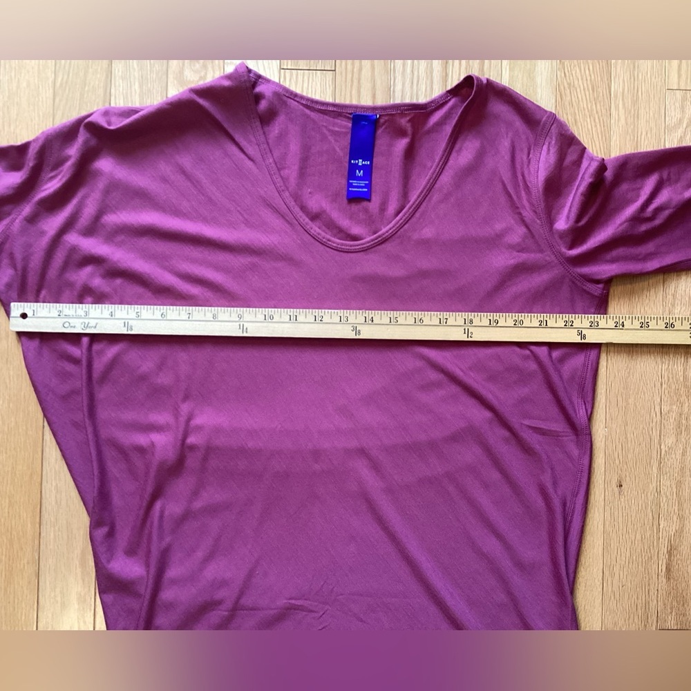 Kit and Ace Pink Long Sleeve, Wave Top, Merino Blend, size Medium - Picture 7 of 9